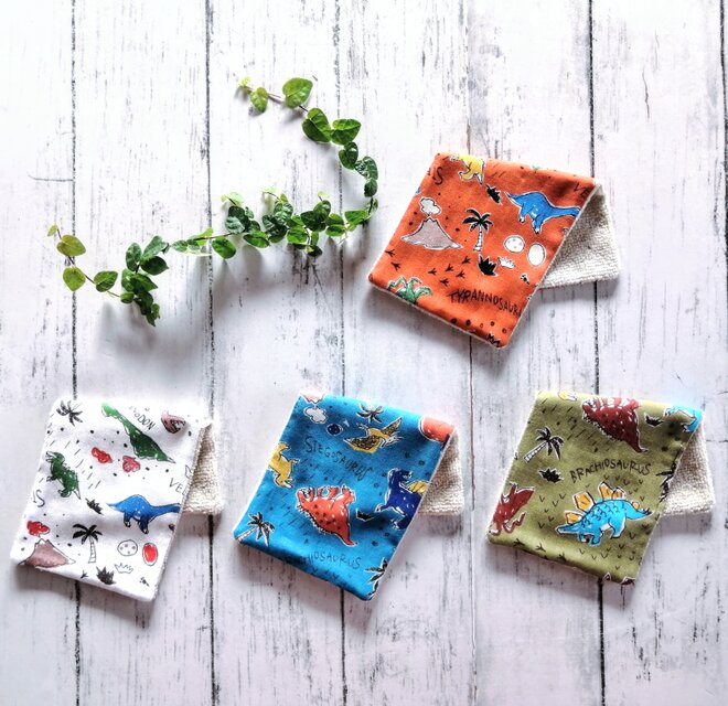 1593・ハンドメイド♡ダブルガーゼハーフハンカチ 二枚セット 300円時1枚 お得2枚組］ 日本製 ダブルガーゼ ハンカチ 30×32cm 綿100 | ダブル