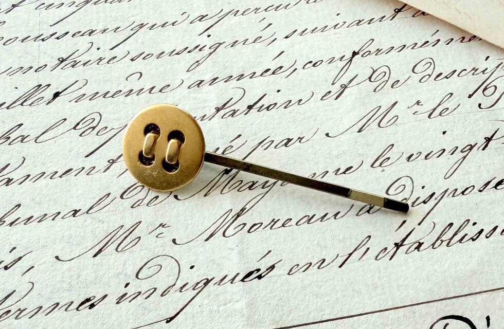 フランスアンティークボタンヘアピン／ボタンデザイン(H/AFB-016)のコピー