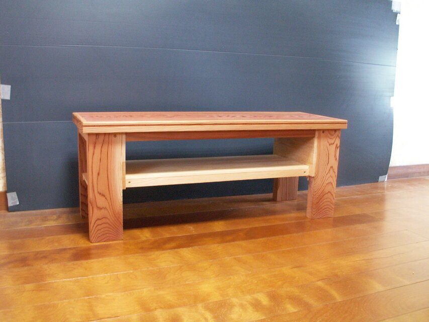 New●屋久杉・他　木目の美しいローテーブル　テレビ台　机　ローボード　K439