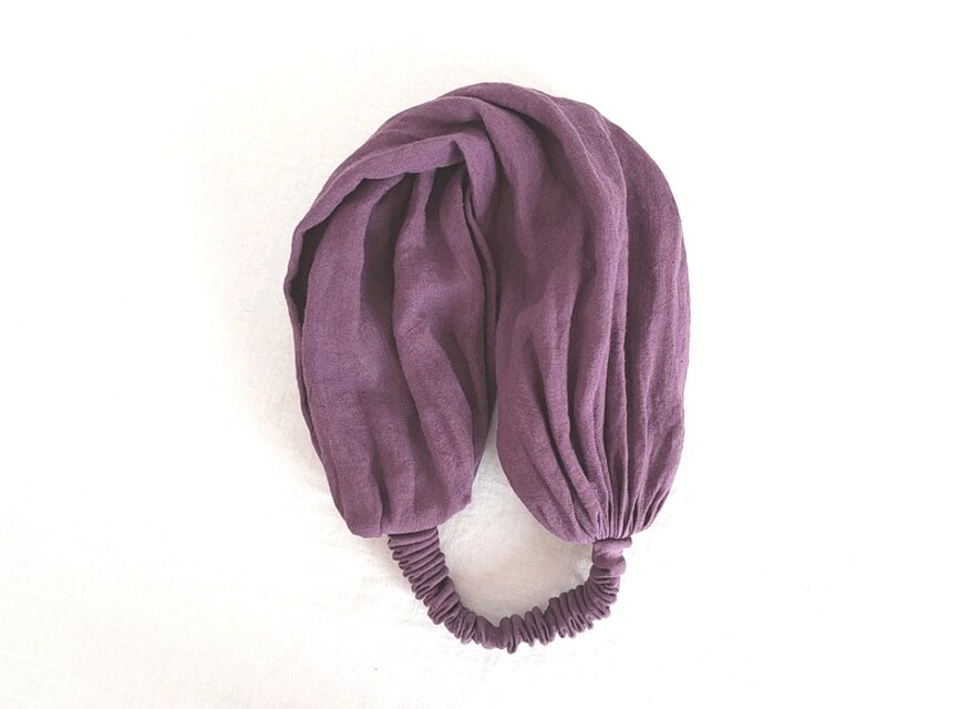 リネンのターバン...すみれ...薄手