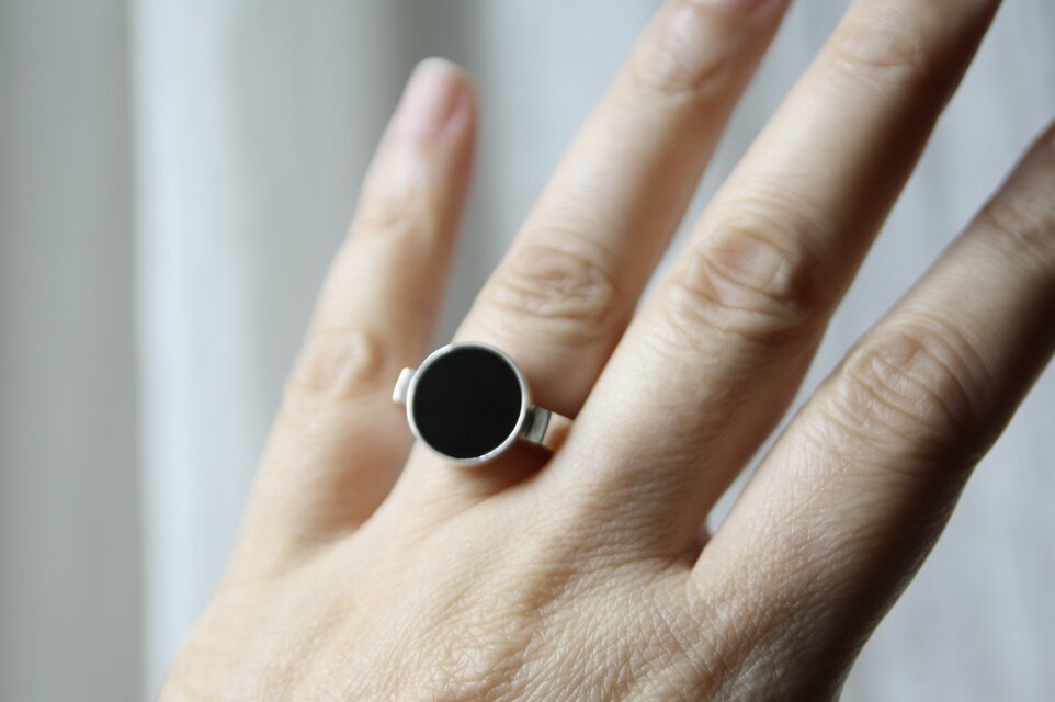 ヴィンテージ sterling silver オニキスシルバーリング  L667 オニキス silver リング | iichi 日々の暮らしを心地よくする