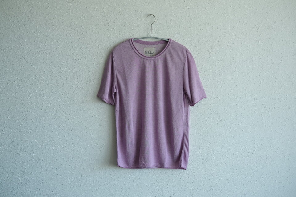 【new】リネンキュプラ　半袖プルオーバー（ベニフジ）｜レディースMサイズ