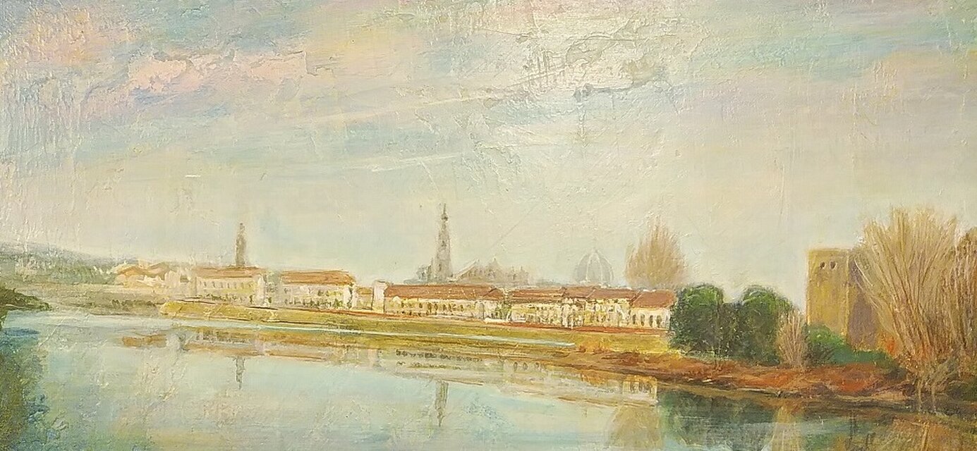 ＊オリジナル手塗り　タイ村　アクリル絵葉額入　11x 13インチ アクリル「対岸の風景」 | iichi 日々の暮らしを心地よくする