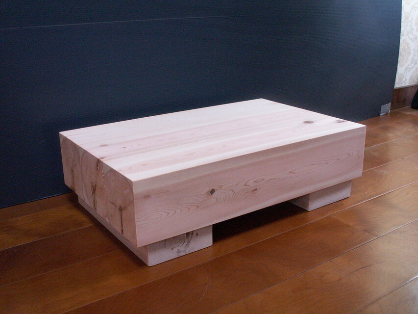 ●国産ヒノキ　木製　頑丈なローテーブル　飾り台　踏み台　観葉植物ラック　盆栽台　ベンチ　サイズオーダー可　K435