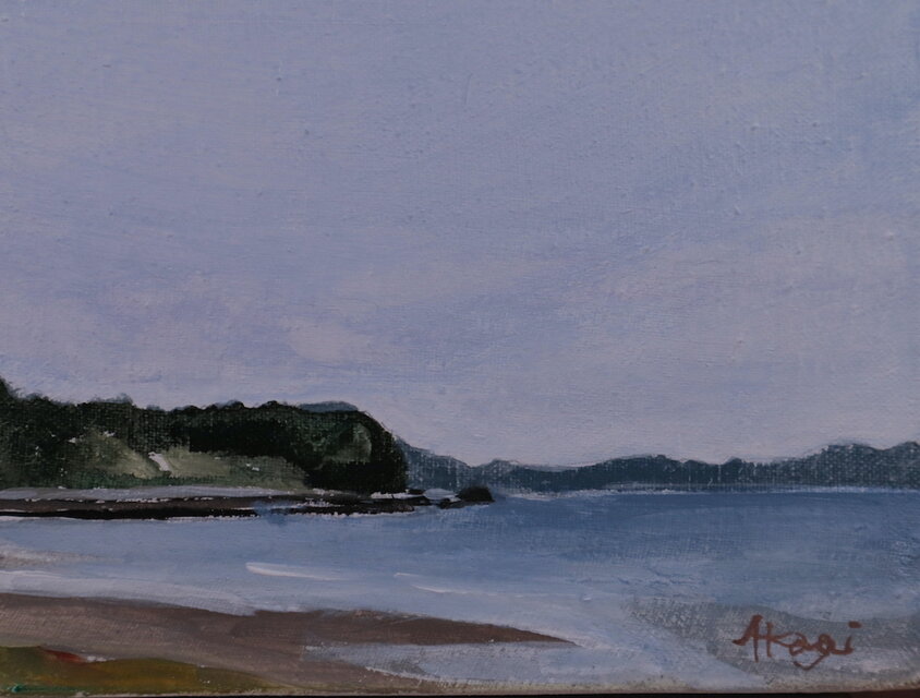 ◆絵画◆「白崎海岸」河井達海氏作　真作/油彩画/風景画/静物画/油絵/海景画/額 ◇絵画◇「白崎海岸」河井達海氏作 真作/油彩画/風景画/静物画