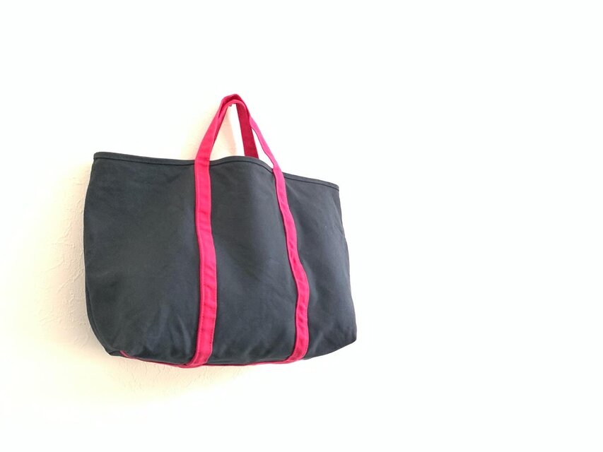 受注制作】帆布　BASIC TOTE(M)  スモークネイビー×マゼンタピンク