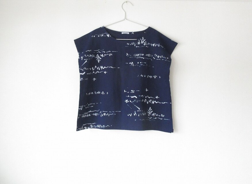 ☆浴衣ブラウス♪野原柄☆/32kb044