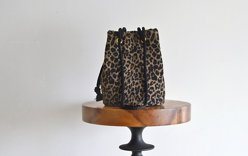 最後の1点! ヴィンテージ　レオパード　2way ポシェットマリンバッグ　ミニショルダー