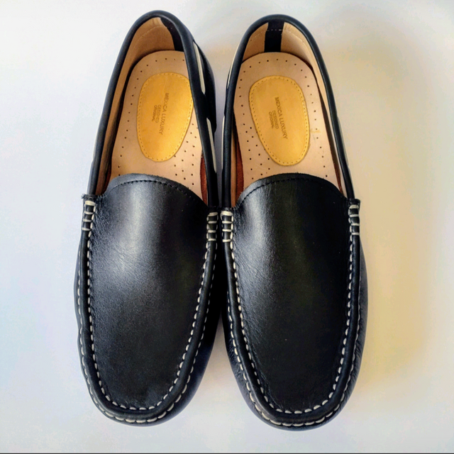 ◇本革ローファー◇無料サイズオーダー◇受注生産◇本革◇ブラック◇色変更無料◇ドライビングソール仕様◇