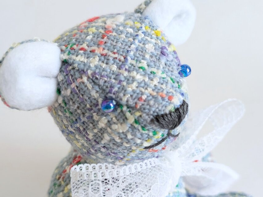 可愛いテディベア（水色ツイード） | iichi 日々の暮らしを心地よく