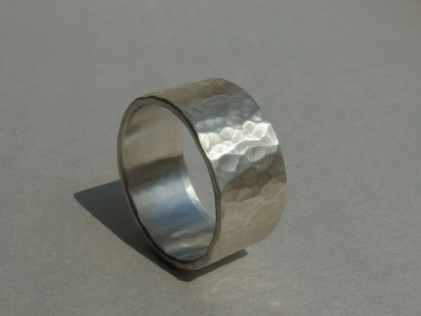 シルバーフラットリング 平打ち槌目 10㎜幅【silver】 | iichi 日々の