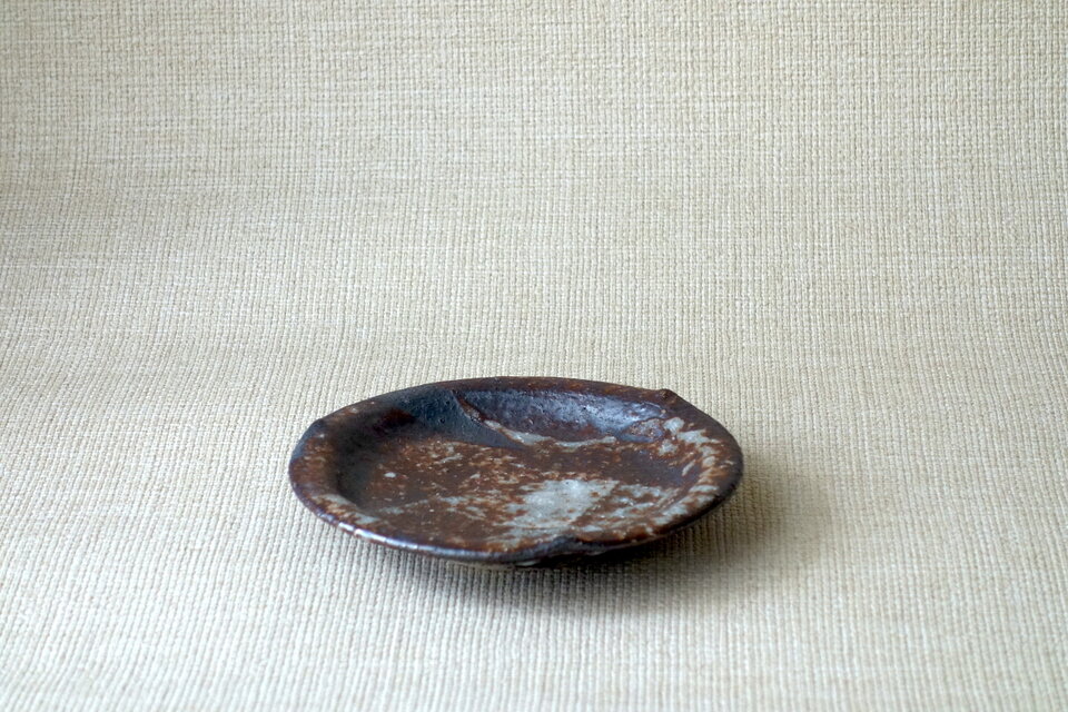 輪花皿 (信濃釉c)