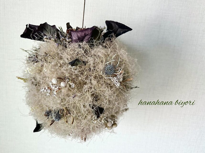 スモークツリーのフラワーボール フラワーリース A