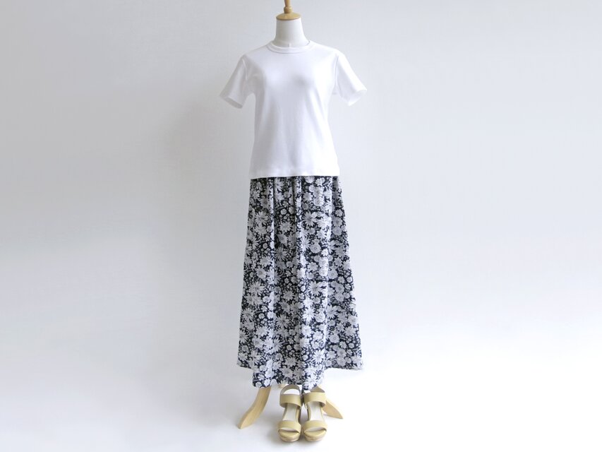 リップル洋品店　キュロットスカート 国産リップル生地＊真夏のキュロットスカート（black&white