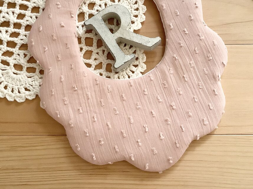 ボイルドット＊スモークピンク＊オーガニック＊ガーゼ＊ふわふわやわらかスタイ