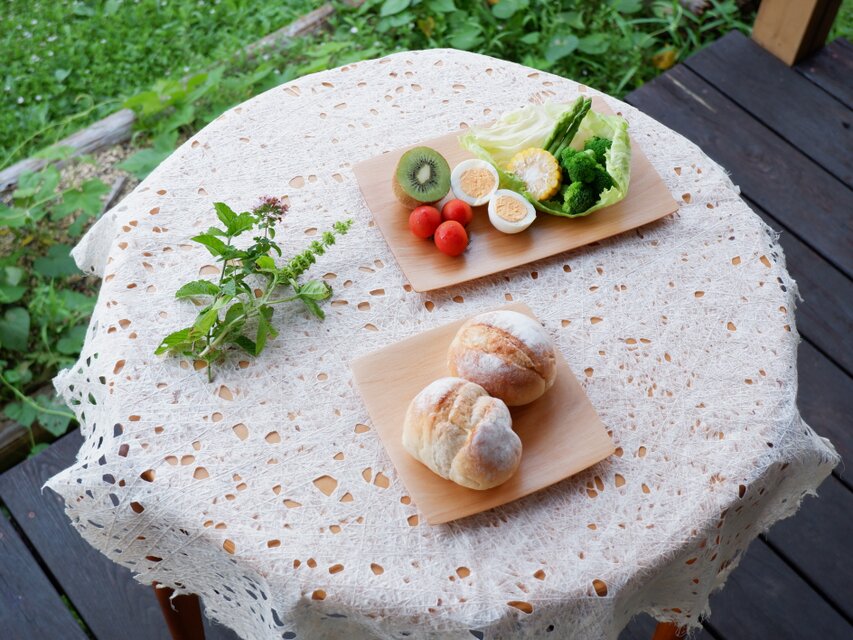 ハンノキ(榛の木)の長皿・角皿セット　