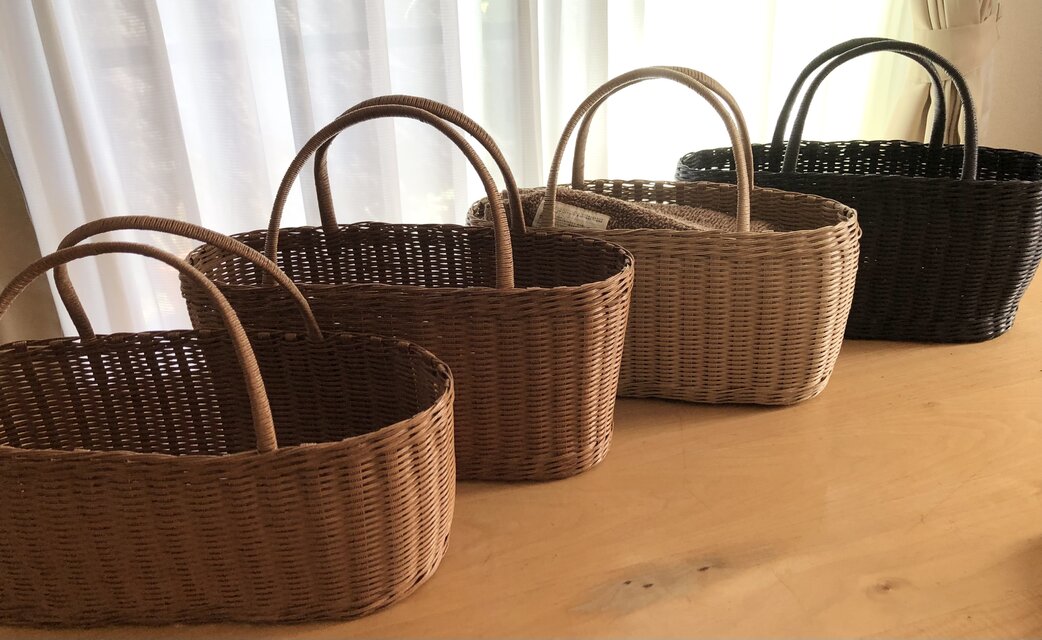 エコクラフト　カゴバック Make a chic patterned basket bag with a craft band [Suitable