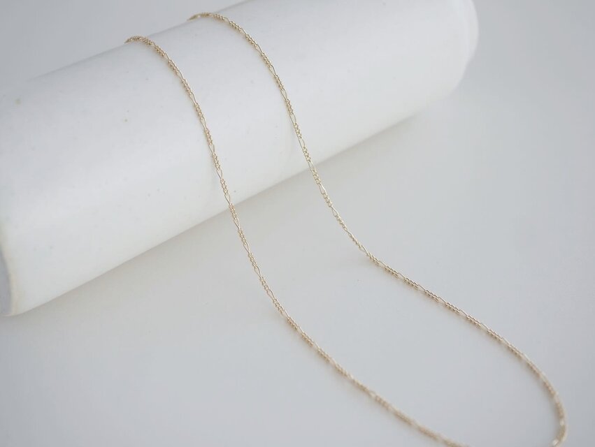 凪 ｜14kgf 極細 デザインチェーンネックレス 華奢 ゴールドチェーン