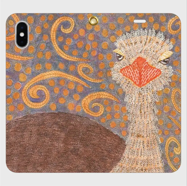 石を落とした日｜ダチョウ・パルダス｜帯なし手帳型iPhoneケース