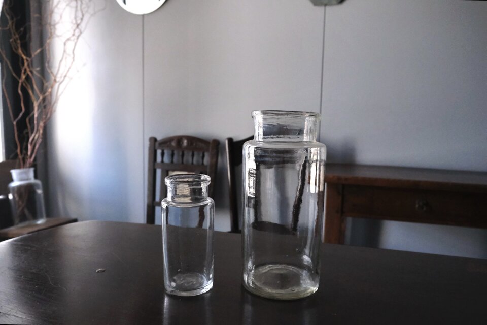 ファーマシーボトル ガラス h15.9cm フランス アンティーク 0502296