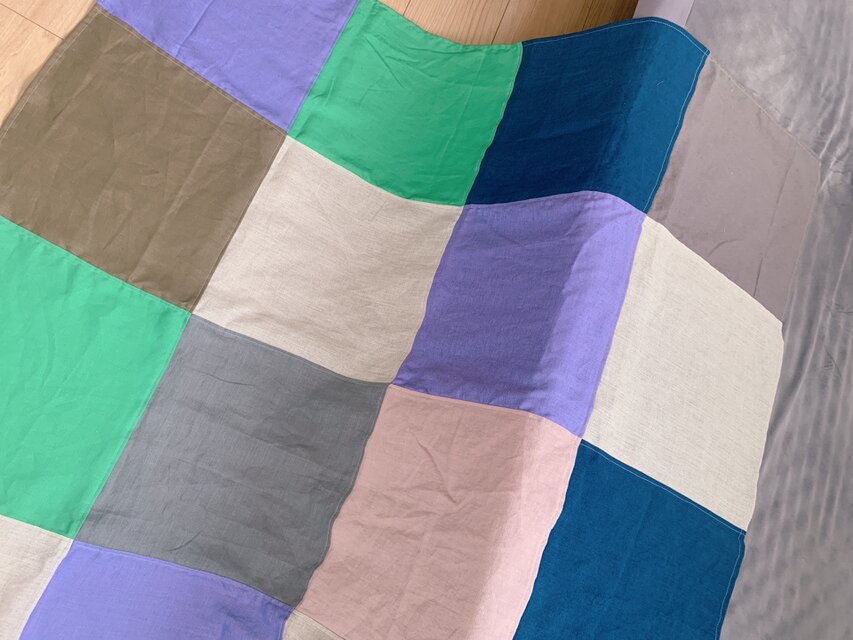 リネンパッチワークマルチカバー | iichi 日々の暮らしを