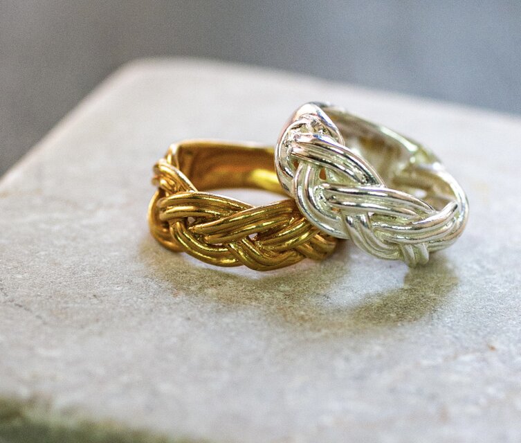 Vintage style braided ring / 四つ編みボリュームリング/送料無料