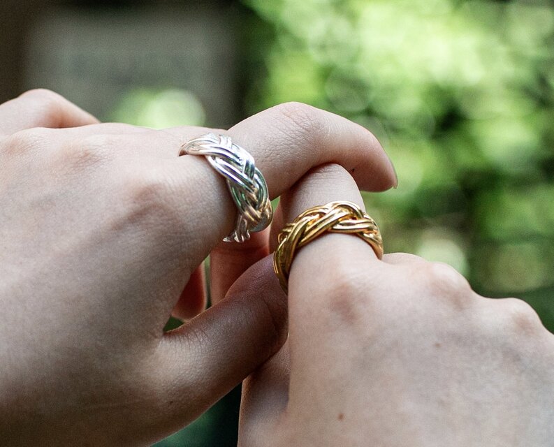 Vintage style braided ring / 四つ編みボリュームリング | iichi 日々