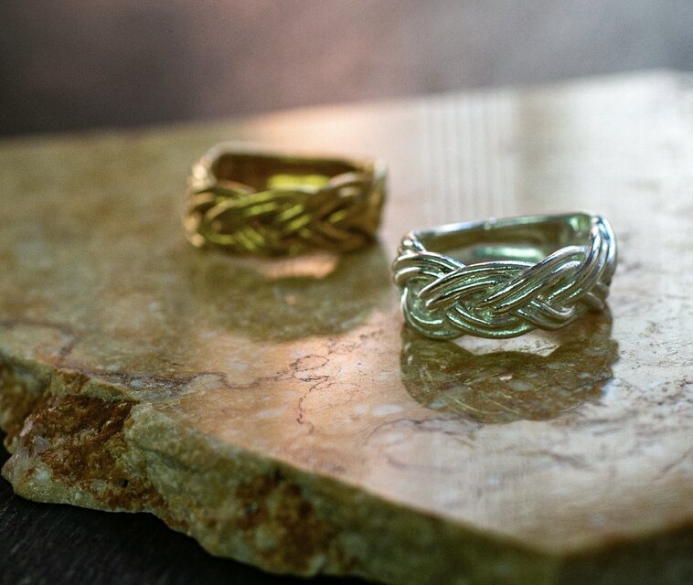 Vintage style braided ring / 四つ編みボリュームリング/送料無料