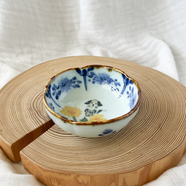 チコロット❤️ミニ小鉢❤️すべて手描き❤️染付け❤️小皿❤️1つあると便利な器❤️手のひらサイズ❤️犬