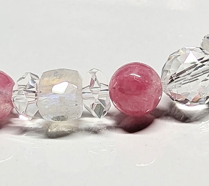 癒しのオルゴナイト❤️オーラクォーツ＋ロードナイトのフレンチクルーラー♡ 癒しのオルゴナイト❤️オーラクォーツ＋ピンクトルマリンの