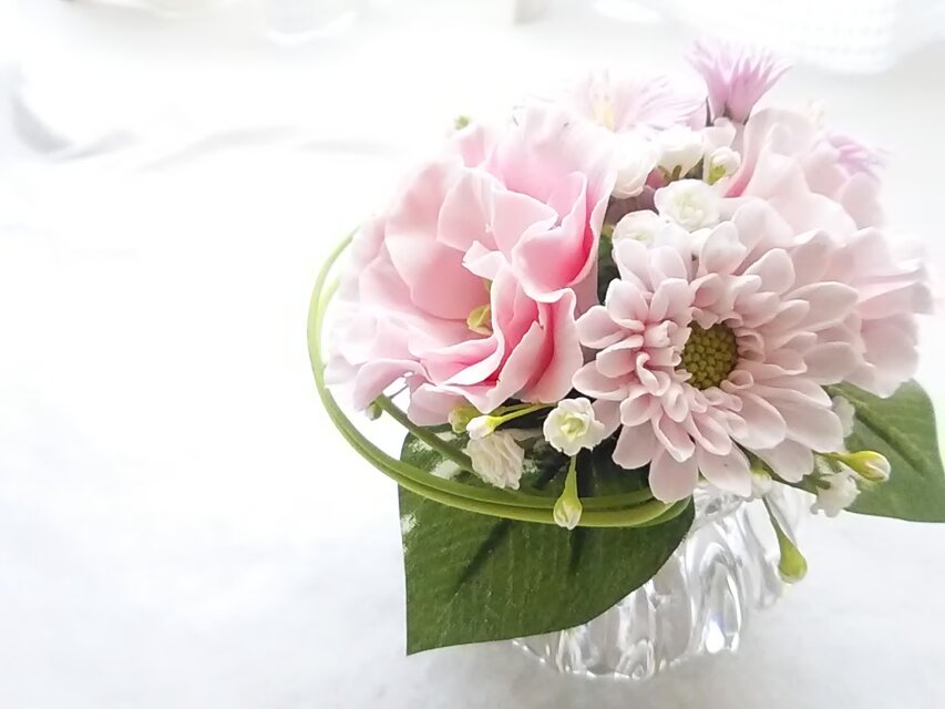 ❁クレイフラワーの小さなお供え花・仏花【てまり】❁瑶ー仏壇・ご遺影