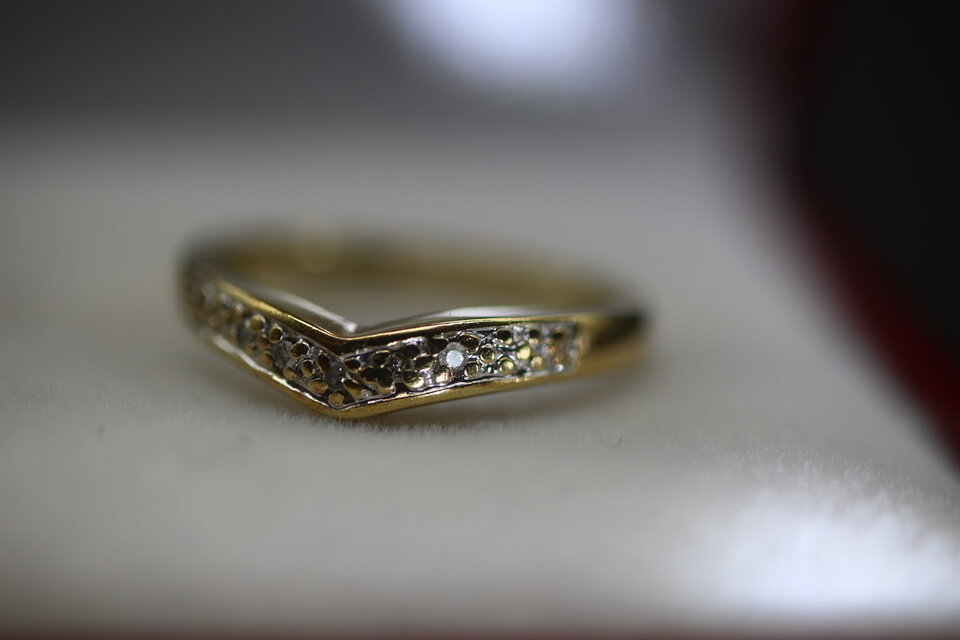 ビンテージ 英国 イギリス 天然 ダイアモンド ゴールド 9CT 指輪 