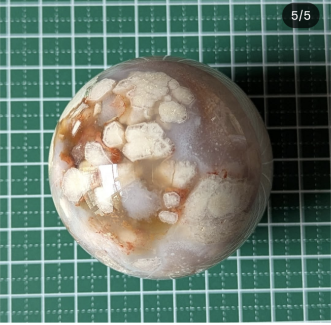 チェリーブロッサムフラワーアゲート　スフィア　マダガスカル産　天然石 天然無着色]マダガスカル産チェリーブロッサムアゲートスフィア