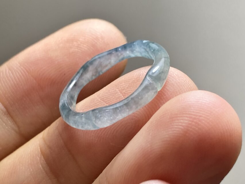 L13-50 ピンキーリング 高氷種 竹節 リング 水色飃藍花 9.0号