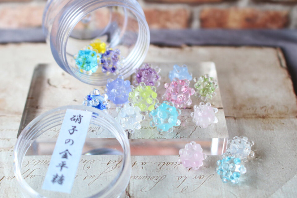 期間限定セール＊ガラスの金平糖★ガラスのミニチュア和菓子店★