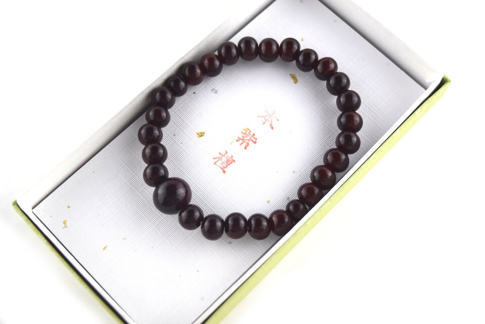 7mm　本紫檀　ボサなし　腕輪　ウッド　木玉　ブレスレット　ギフト　贈り物　念珠　数珠　木製　　UDA48