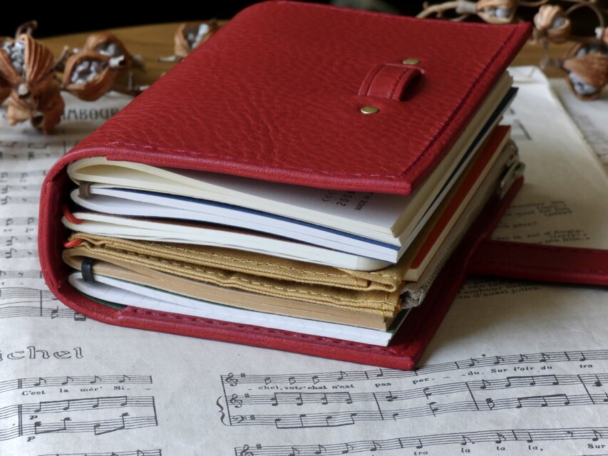 トラベラーズノートカバー／パスポートサイズ／革／赤 | iichi 日々の