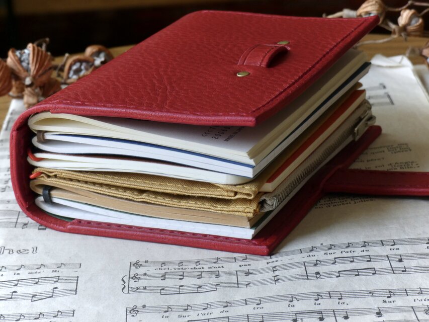 トラベラーズノートカバー／パスポートサイズ／革／赤 | iichi 日々の