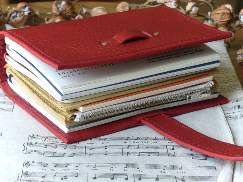 トラベラーズノートカバー／パスポートサイズ／革／赤 | iichi 日々の