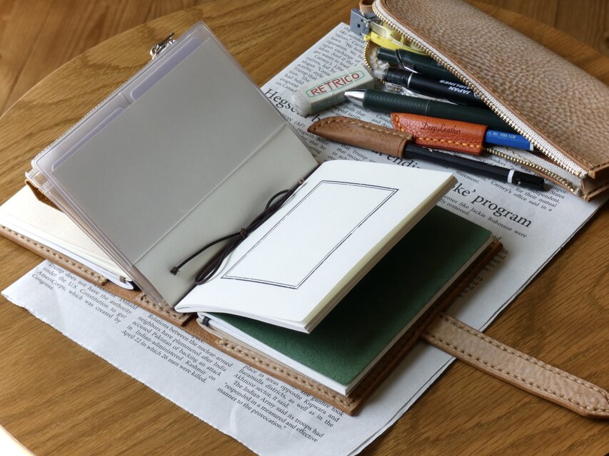 トラベラーズノートカバー／パスポートサイズ／革／赤 | iichi 日々の