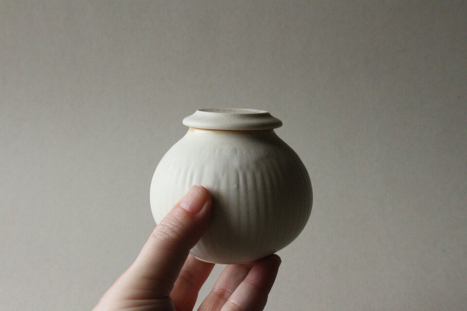 縞しのぎ　蓋モノ　クリームホワイト　S 3