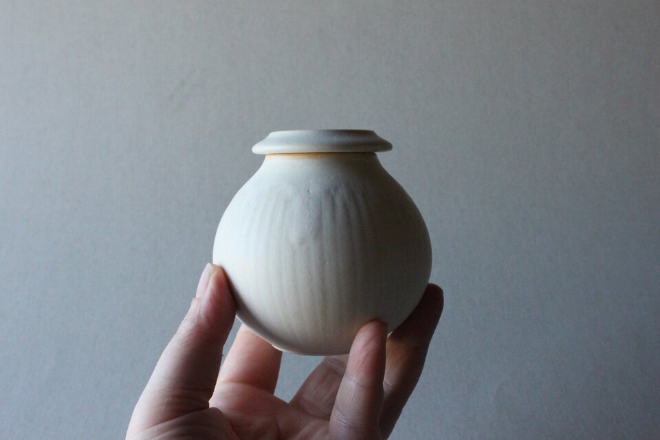 縞しのぎ　蓋モノ　クリームホワイト　S 4