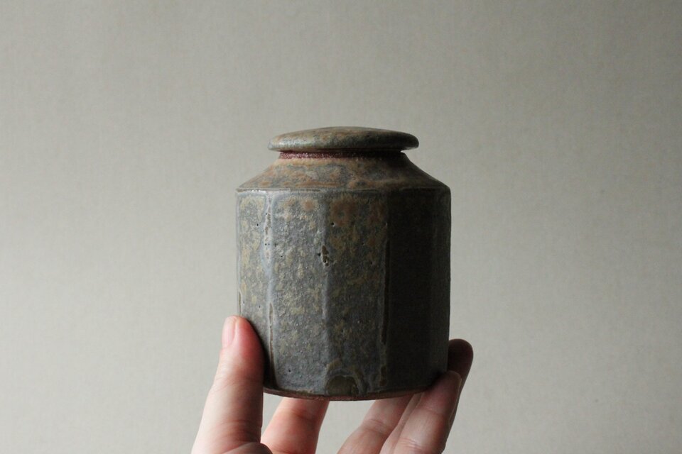 縞しのぎ　蓋モノ　錆ブルーグレー 2