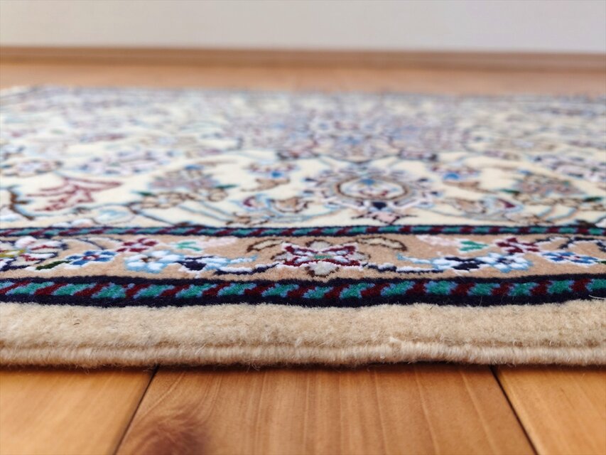 ペルシャ絨毯 ナイン産 ノーラ 玄関マット 92x64cm 手織り絨毯 PS8222