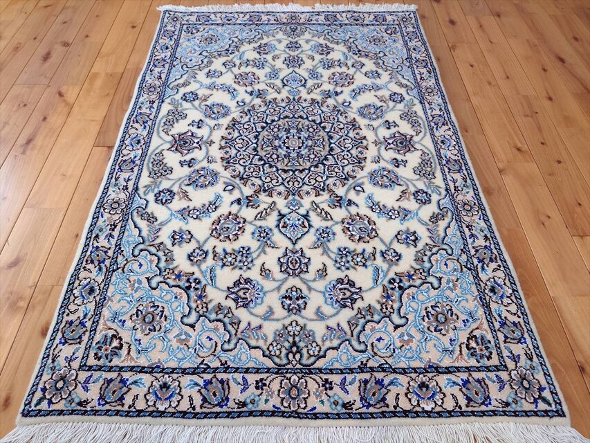 ペルシャ絨毯　10畳 ペルシャ絨毯 ナイン産 ノーラ 玄関マット 120x82cm エスリム柄