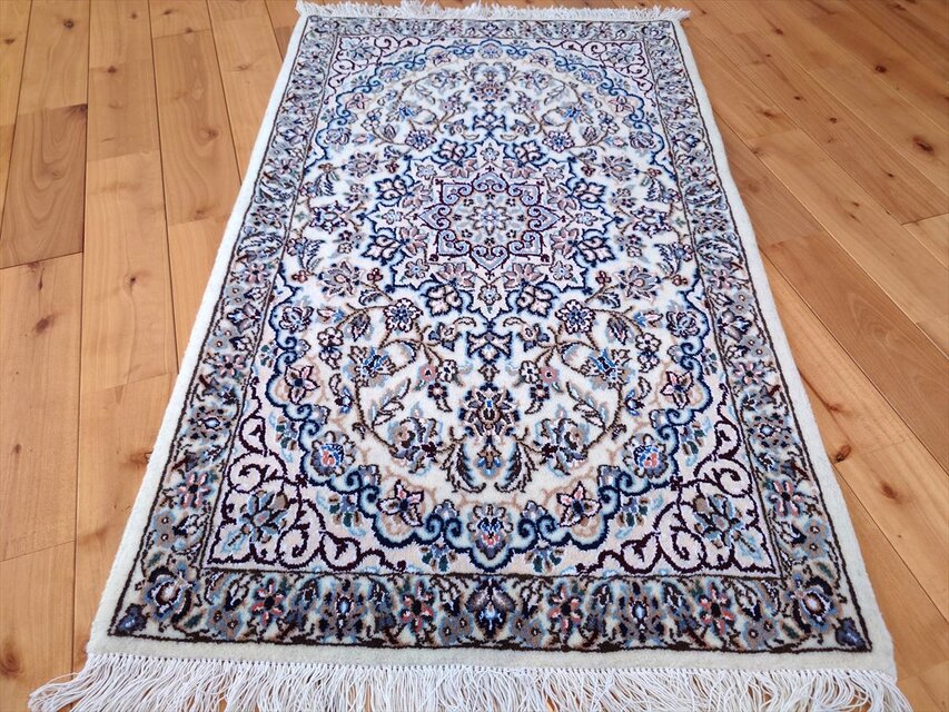 ペルシャ絨毯 ナイン産 ノーラ 玄関マット 98x60cm 手織り絨毯 PS8224