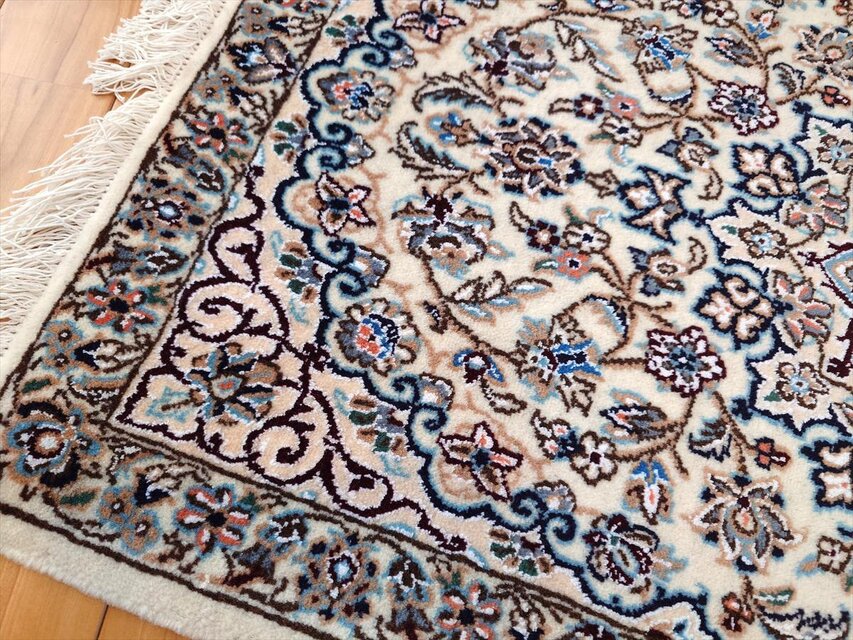 ペルシャ絨毯 ナイン産 ノーラ 玄関マット 98x60cm 手織り絨毯 PS8224