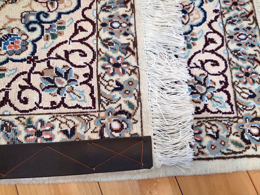 ペルシャ絨毯 ナイン産 ノーラ 玄関マット 98x60cm 手織り絨毯