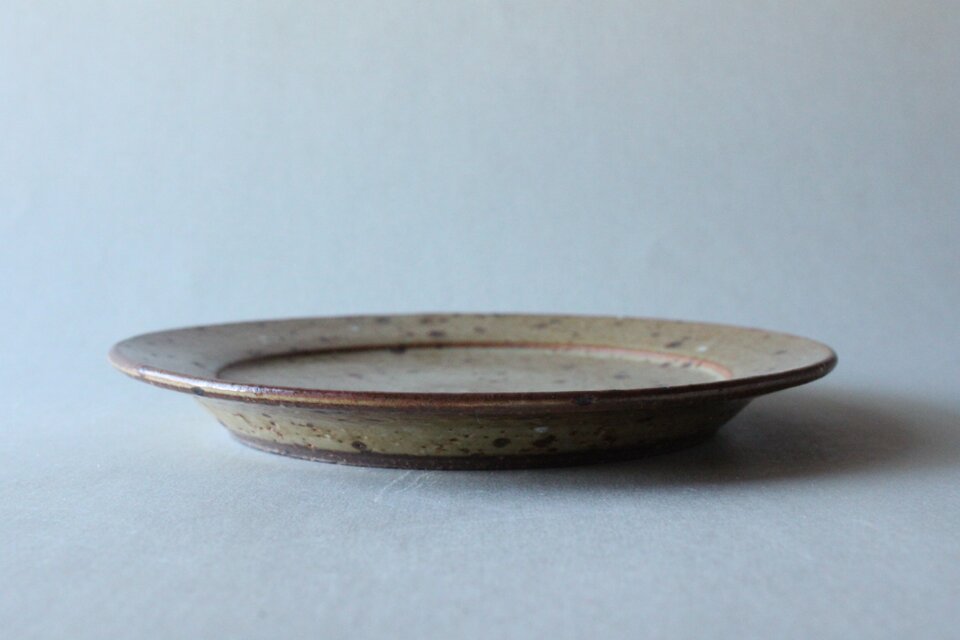 作家 陶芸作家 粉引き リム皿 オーバルリム皿 2枚 大 粉引 6