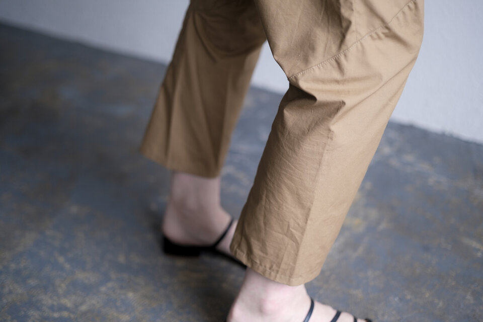 リネンのもんぺ　ライトグレー きるもの｜もんぺパンツ｜コットンツイル ライトグレー［unisex
